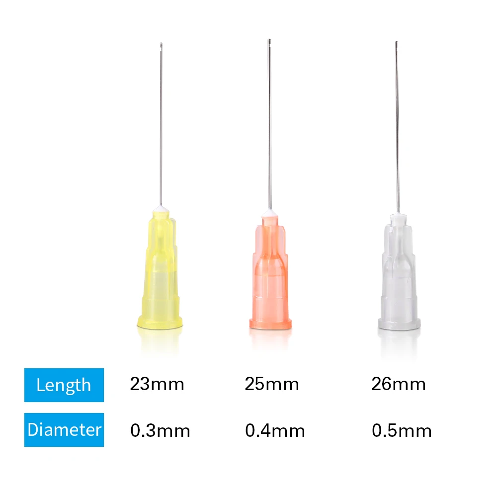 AG 100pcs/Bag Dental Endo Irrigation Needle Tip Dental Root Canal Lateral Irrigation Needle Diameter 0.3/0.4/0.5mm