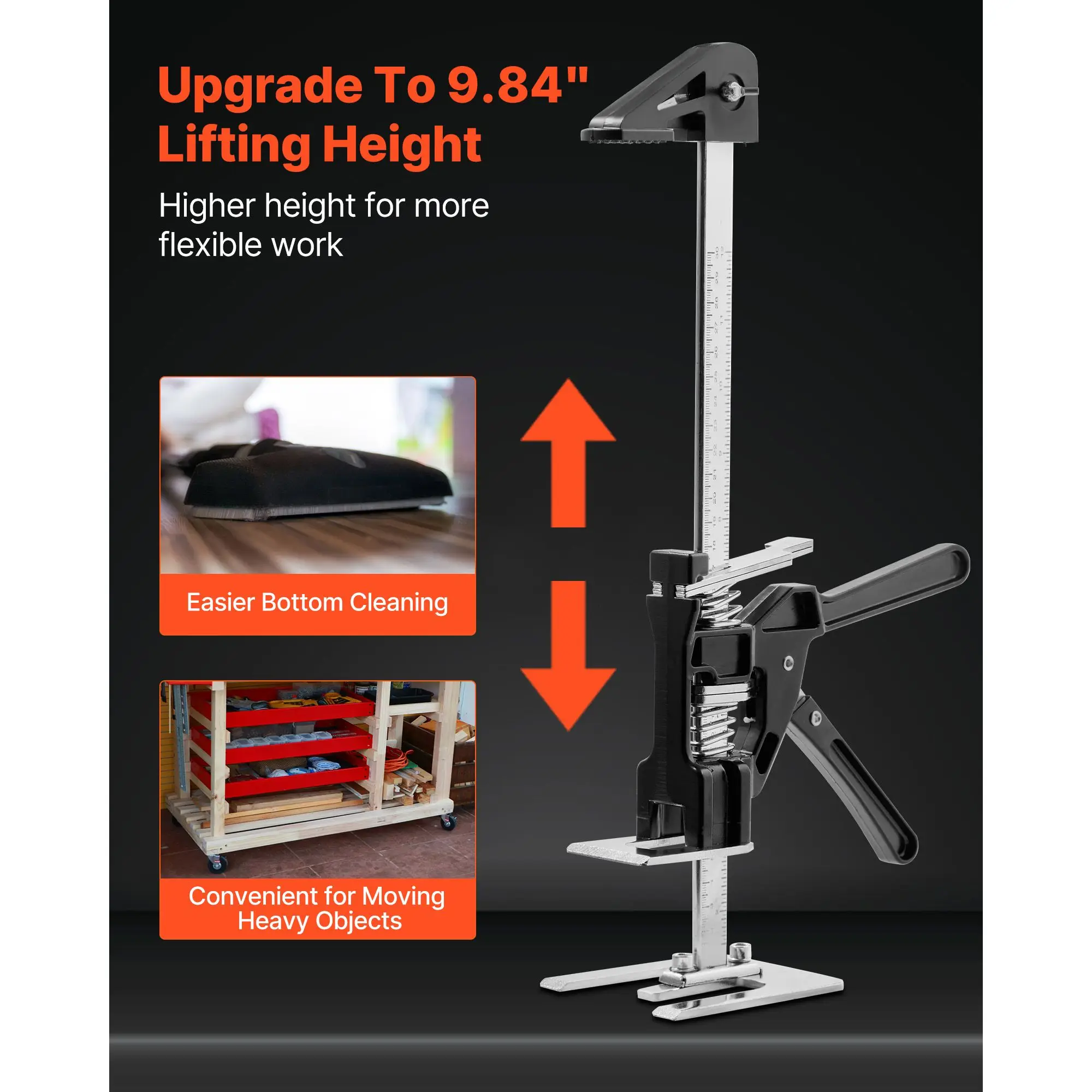 Labor Saving Arm Jack, 2 PCS 330 Lbs Bearing Capacity, Lifting up to 9.8