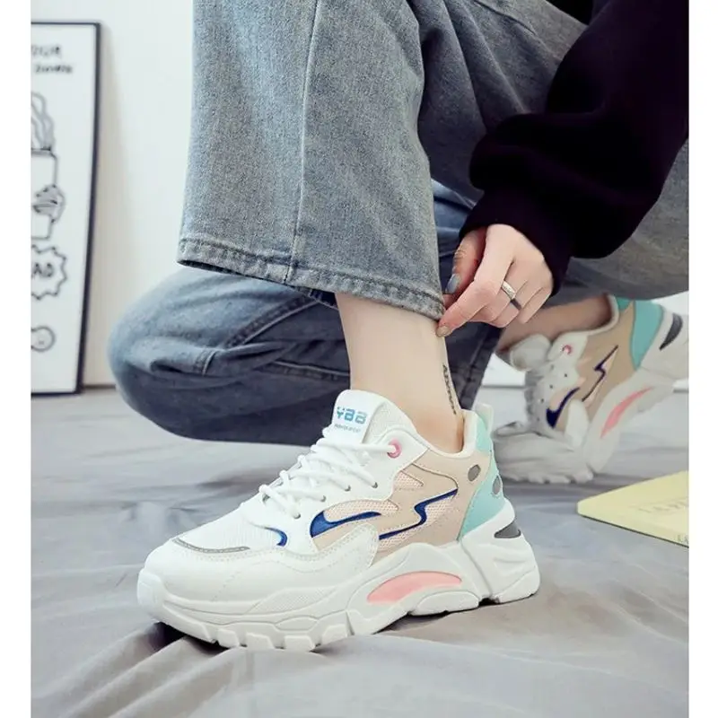 

Women's Casual Versatile Thick-Soled Sports Shoes Spring Autumn Outdoor Trendy Dad Shoes New Teenagers' Running Shoes