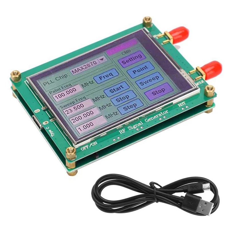 MAX2870 23.5MHz-6000MHz RF Signal Source Generator Module High Stability Low Noise LCD Display Signal Sensor Meter