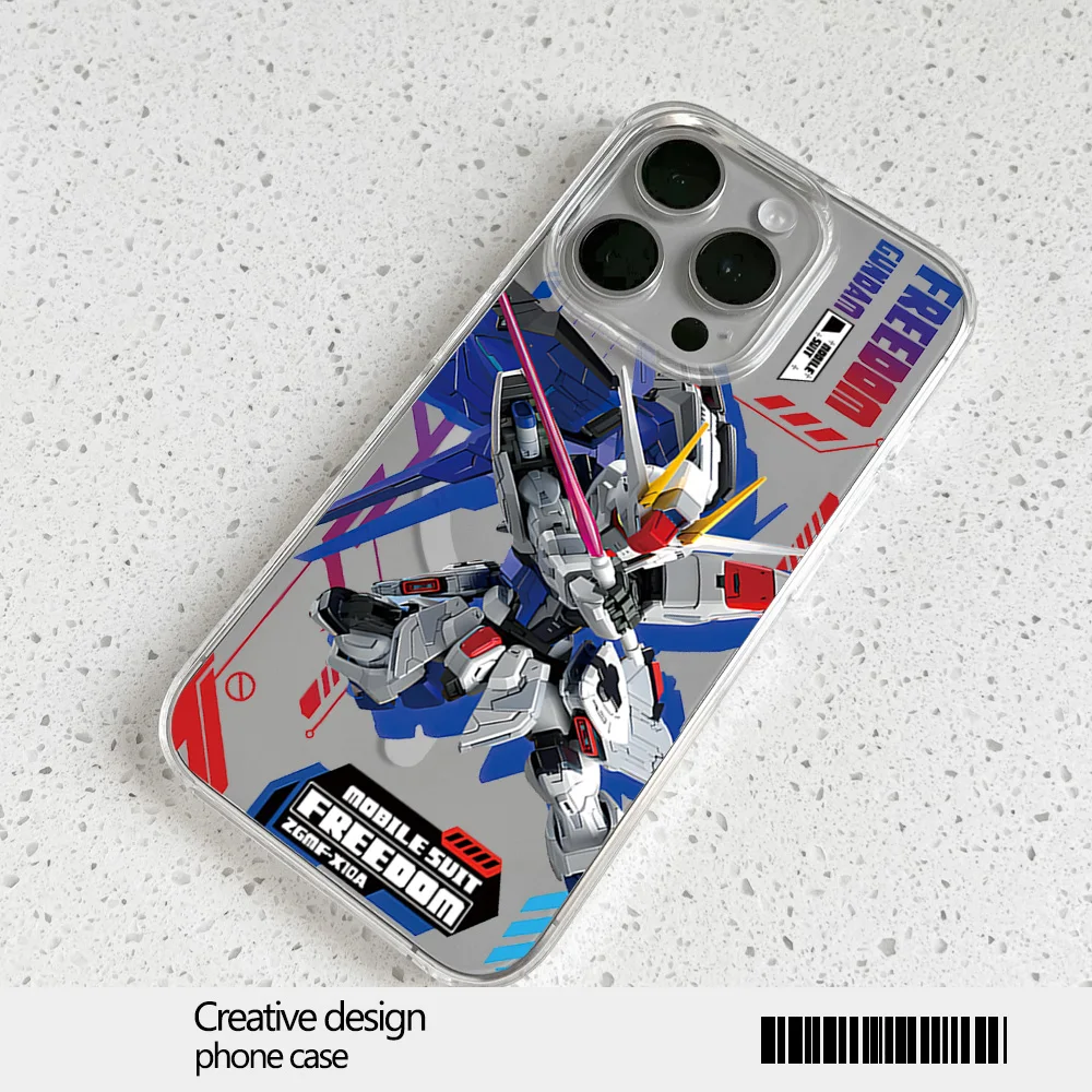 Phone Case for iPhone 12 11 13 14 15 16 Max Pro Plus Mobile Suit Anime Magsafe Magnetic Wireless Cover Gundam