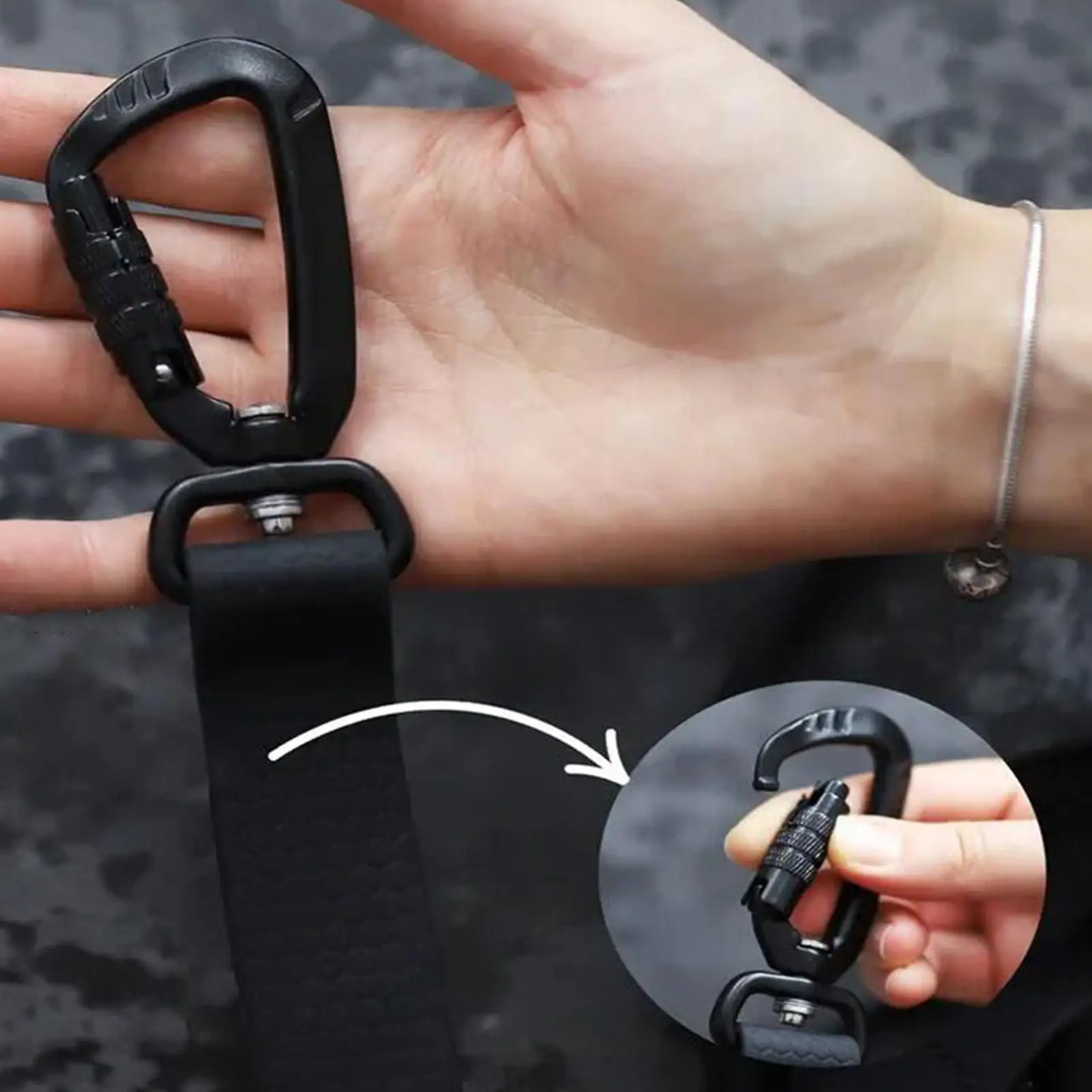 

1pc Heavy Duty Aluminum Carabiner Clip Locking Spring Hook For Hammocks Camping Hiking Climbing Gear, Survival Gym Keychain