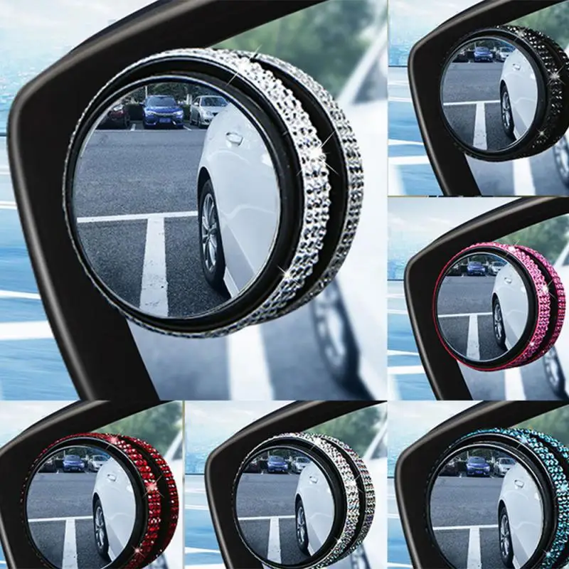 2024 Suction Cup Car Convex Blind Spot Mirror HD 360 Degree Wide Angle Adjustable Rearview Extra Auxiliary Round Mirror Accessor