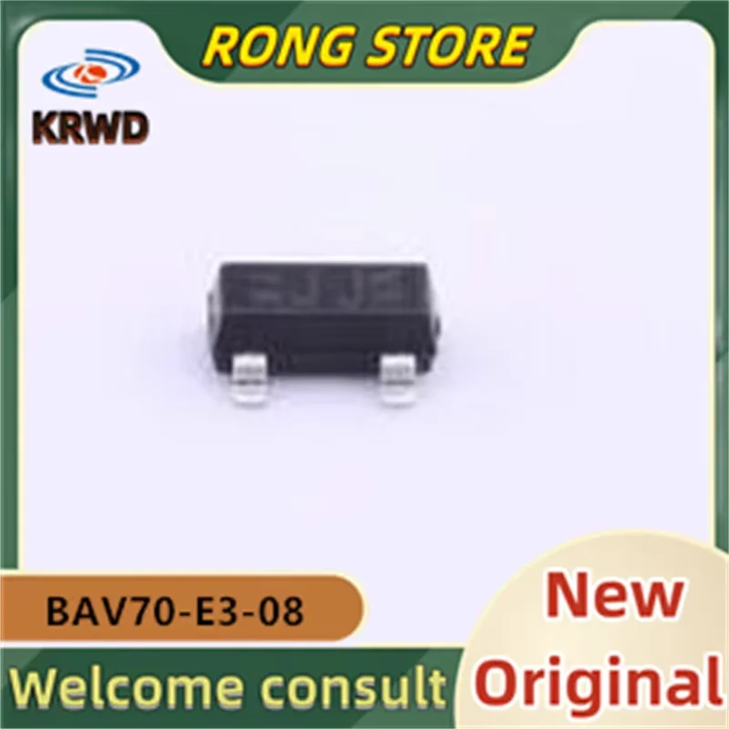 (25PCS) JJ New and Original Chip IC BAV70-E3-08 BAV70 SOT-23 70V/250mA