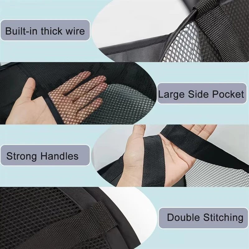Многофункциональная прочная сетчатая всплывающая корзина для белья с усиленной ручкой, складная бытовая корзина для белья большой емкости