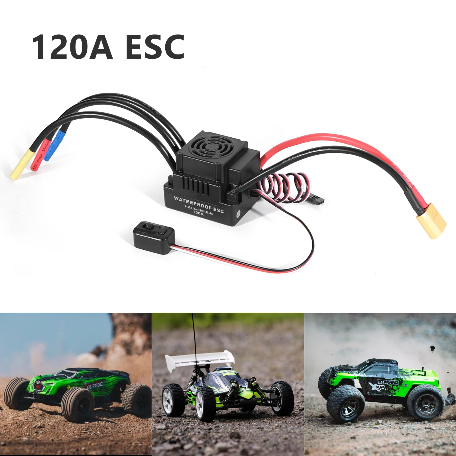 Aggiornamento Sensorless 60A 80A 120A S-80A S-120A Brushless ESC Regolatore di Velocità Elettrico con 5.5V / 3A BEC per 1/8 1/10 RC Auto