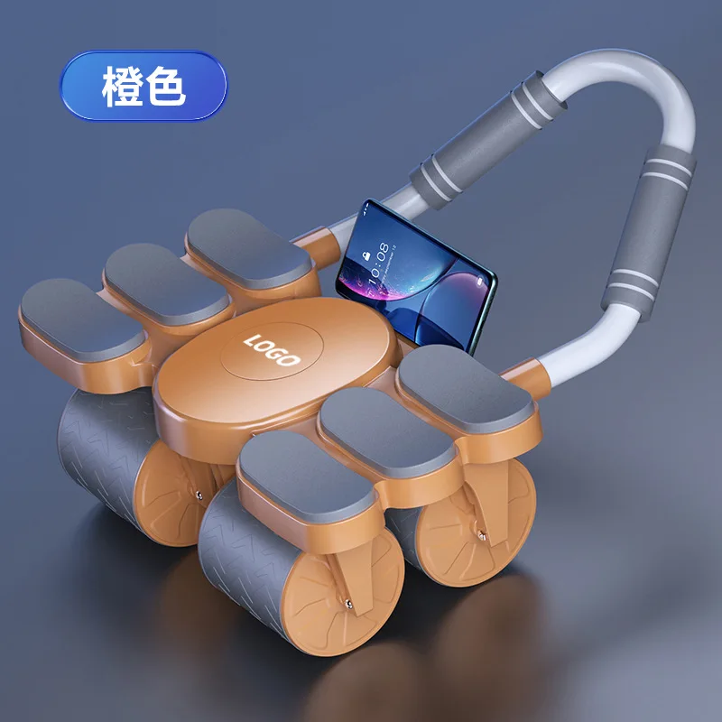 4-Wheel 6-Elbow Automatic Return Ab Roller for Men Abdominal Trainer Belly Fat Loss Abdominal Core Workout Fitness Equipment