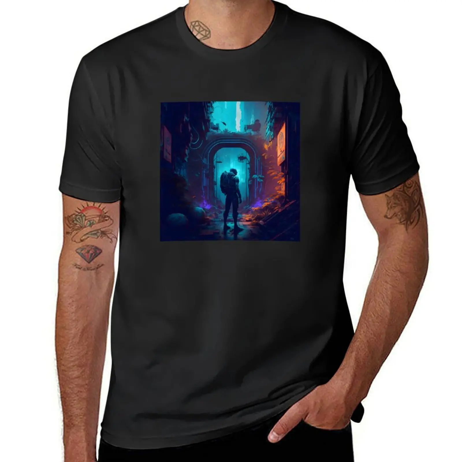 A Surrealistic Journey Through a Futuristic World T-Shirt oversizeds new edition T-shirt men