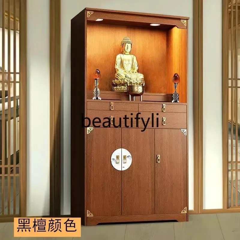 D2520 New Chinese-style Buddhist niche vertical cabinet household Guanyin Buddha statue offering platform