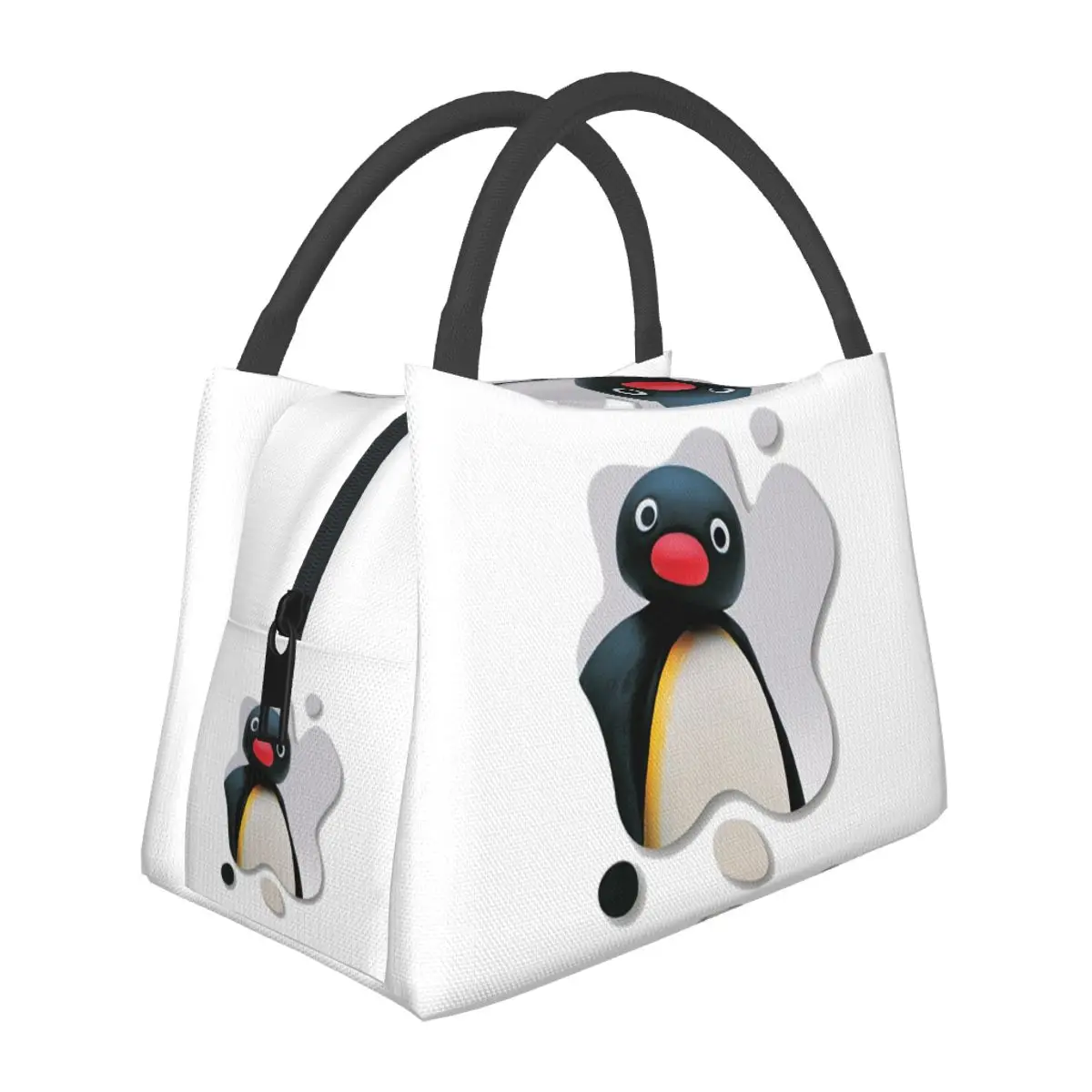 Pingu Pinga Penguin Tv Lightweight Handheld Insulated Lunch Bag Aluminum Foil Liner for Adults Students Travel Picnic