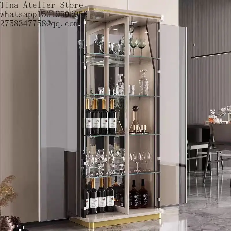 Cu=stom. Wine Cabinet Affordable Style Modern Simple Home Living Room Glass Wine Cabinet Hotel Bar Transparent Wine Cabine