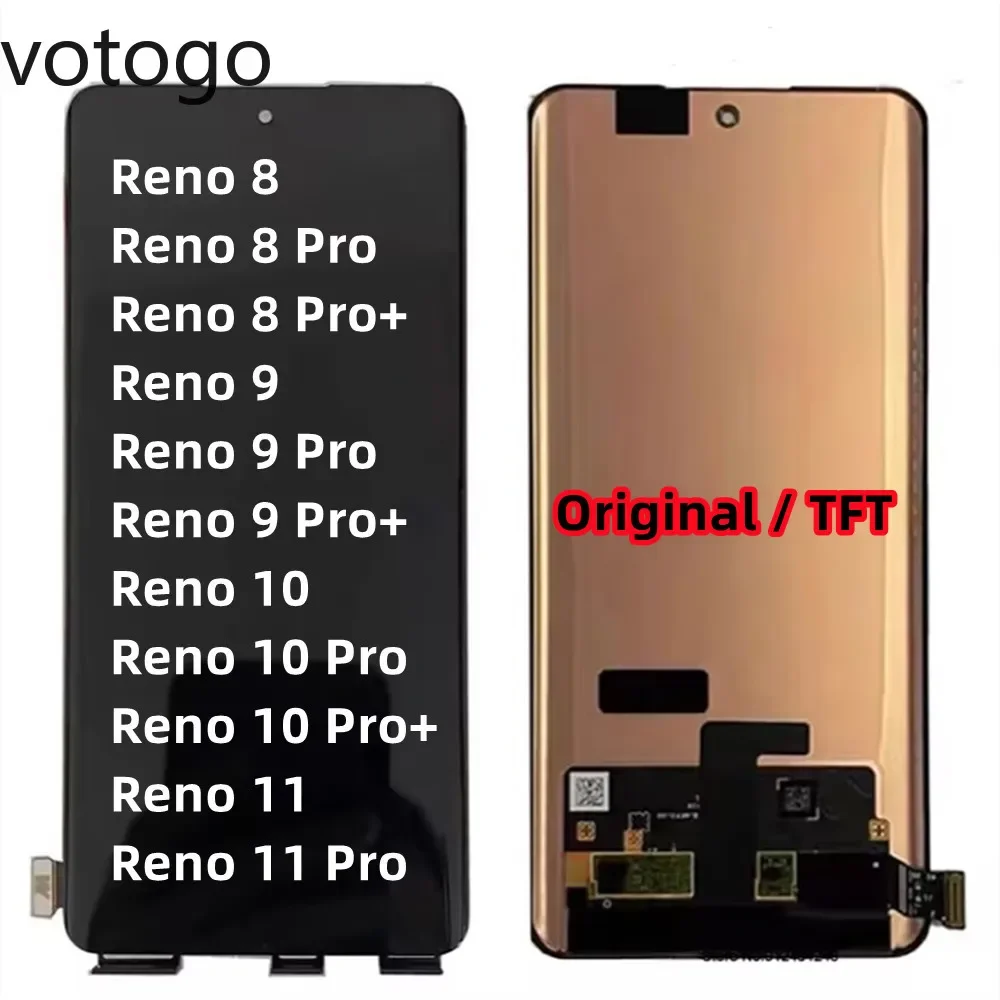 LCD Display Original / TFT For OPPO Reno 8 9 10 11 12 13 Pro Pro+ Plus 5G LCD Screen Touch Digitizer Assembly Replacement