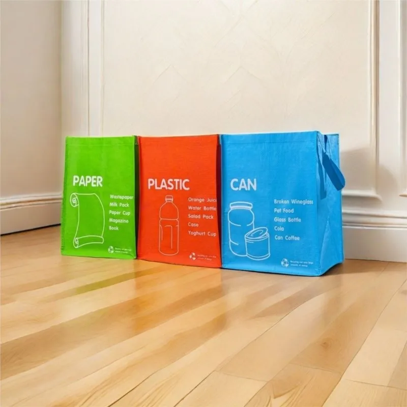 

Экологически чистая тканая сумка для хранения, складная многофункциональная креативная водонепроницаемая сумка для домашнего использования, сумка для сортировки мусора ZG740