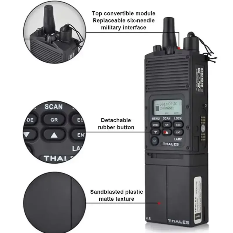 Tactical PRC-152 PRC-148 Replica Walkie-Talkie Shell with Antenna Military Role-Playing Radio Case for Airsoft & Outdoor Cosplay