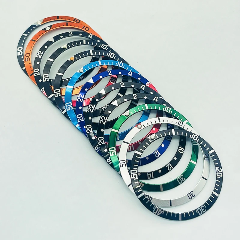36,5 mm zakrzywiona aluminiowa wkładka do zegarka NH35 Pierścień pasujący do Submariner NH35 NH36 Męski zegarek do nurkowania Akcesoria Części