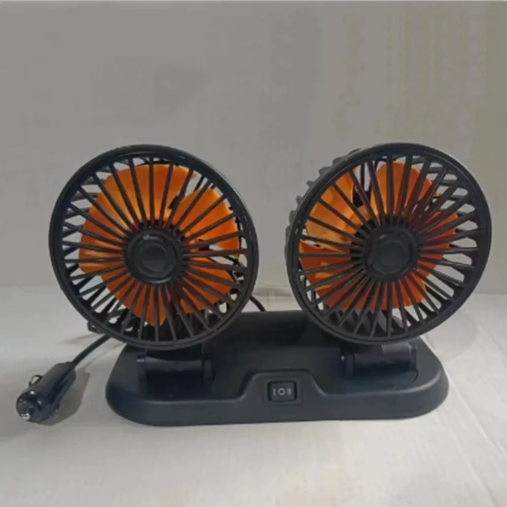 Ventilador de Carro com Duas Cabeças 5V 12V 24V Alimentado por USB, Velocidades Ajustáveis, Regulador de Ar para Carro, Acessórios de Resfriamento para Interior de Carro