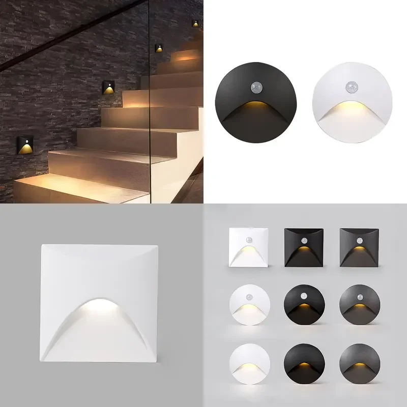 for  New Intelligent LED Step Light IP65 Waterproof Motion Sensor Wall Light Energy Saving Night Light  Stairwell Ambient