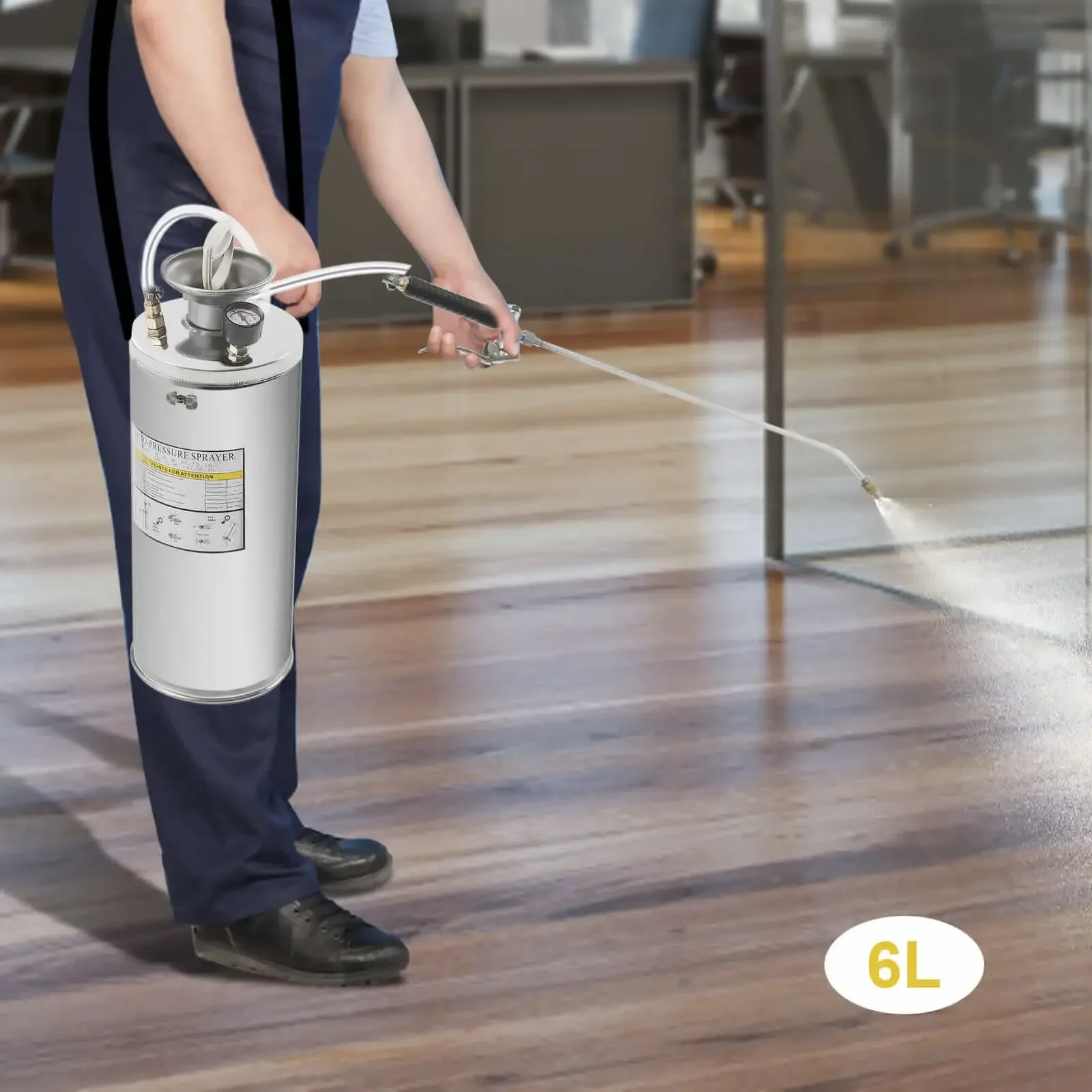 

Распылитель с напорным насосом из нержавеющей стали 304, 1–5 галлонов — регулируемый и съемный резервуар