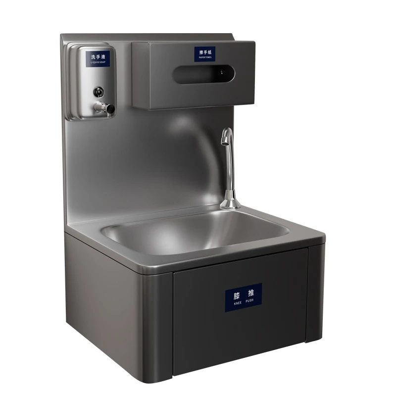 Kitchen stainless steel wash basin, knee top water outlet basin, wall-mounted purification pool