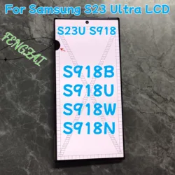 6.8''100% Test Amoled For Samsung Galaxy S23 Ultra S918 S918B S918U LCD Display Touch Screen Digitizer Replacement With Defects