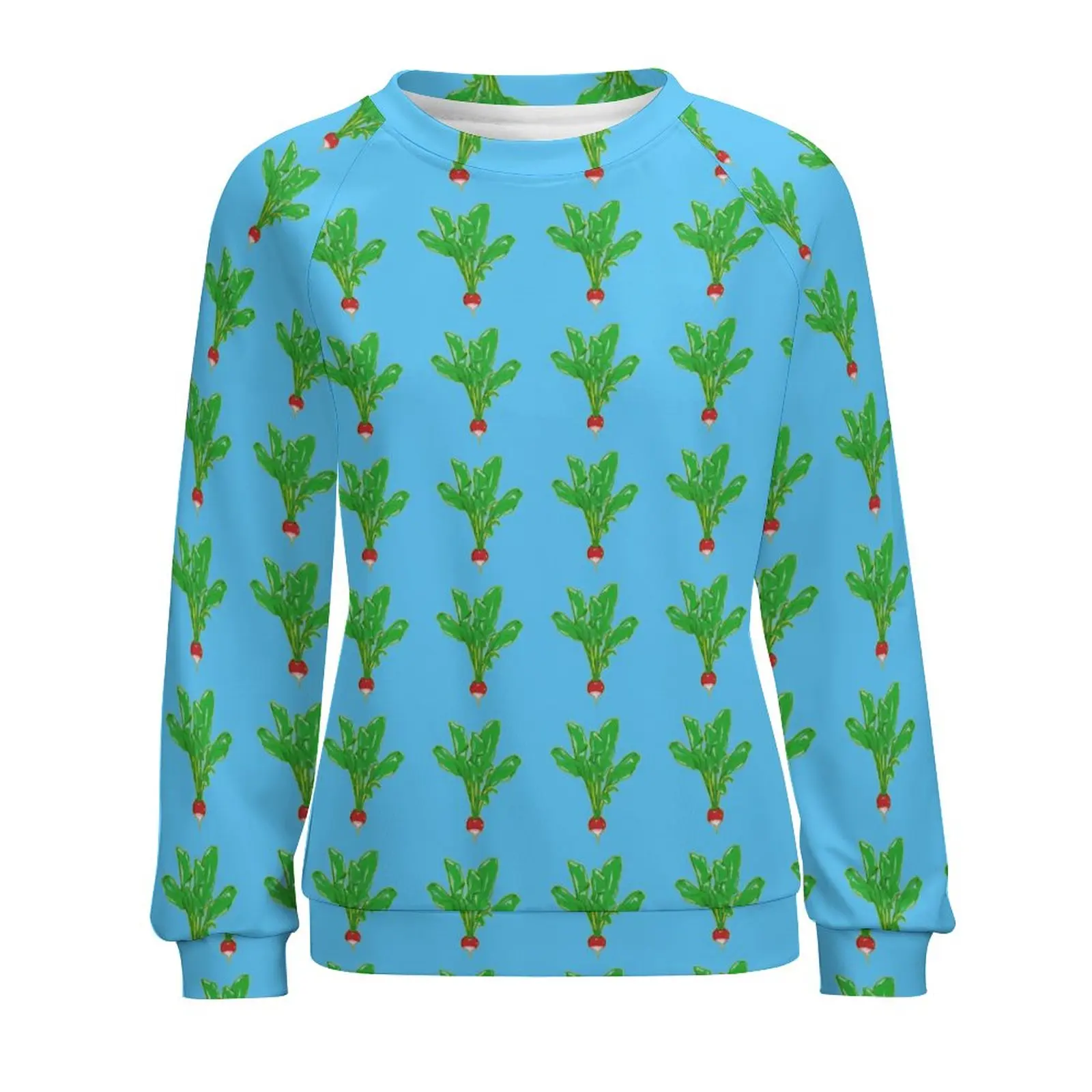 Groene Radijzen Hoodies Vrouw Plantaardige Print Streetwear Casual Hoodie Lange Mouw Cool Custom Sweatshirts Big Size