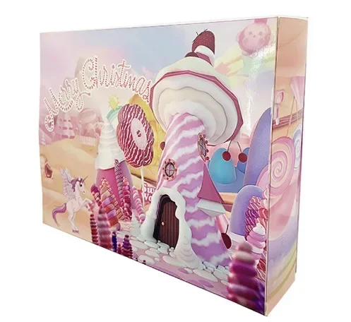 Caja de calendario de Adviento de Navidad para maquillaje para niños, calendario de cuenta regresiva de 24 días, caja de regalo de joyería, juguetes