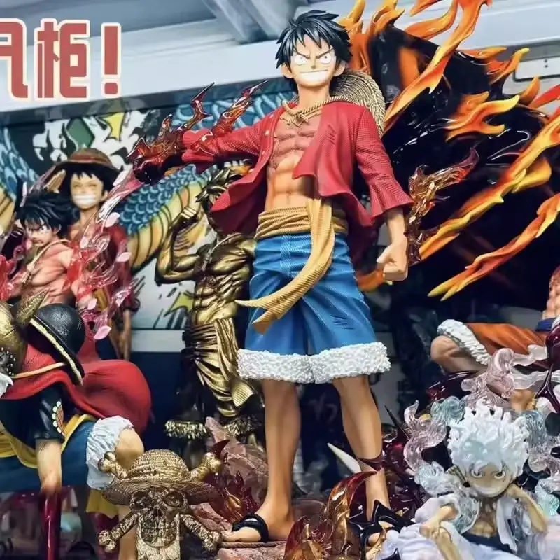 Anime One Piece Rufy Doppia Testa Aquila Meteora Cappello 27 cm In Piedi Action Figure Da Collezione GK Decorazione A Mano Giocattolo Regali