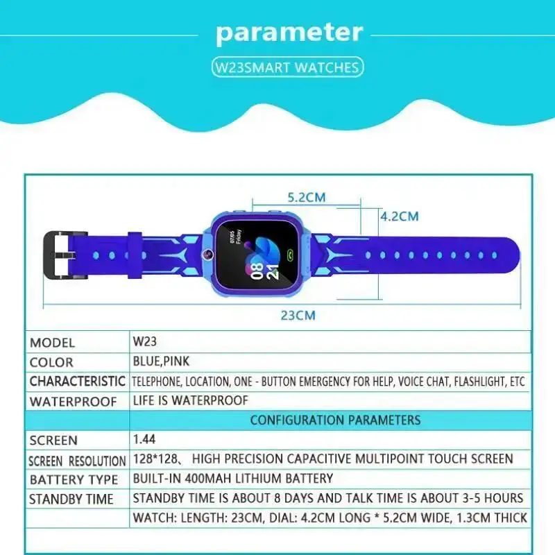 Zegarki dla dzieci 2G zadzwoń inteligentny zegarek dla dzieci SOS wodoodporny Smartwatch zegar karta SIM lokalizator zegarek dziecięcy