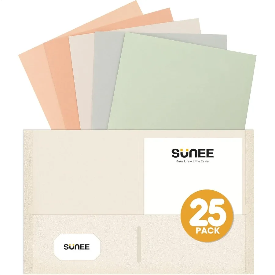 

Folders with Pockets 25 Pack Pastel Colors 2 Pocket Folders Fit Letter Size Paper Paper File Folder for School Office Home Busi
