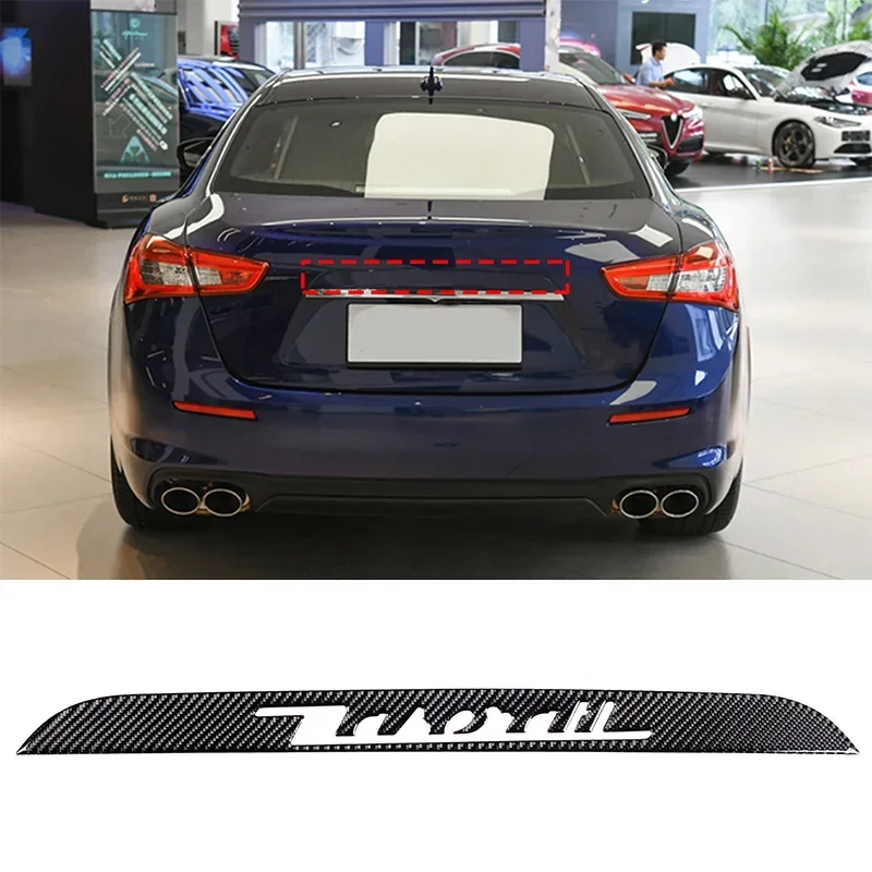 

For Maserati Ghibli 2014-2022 Soft Carbon Fiber Car Trunk Logo Panel Cover Trim Sticker Car Accessories