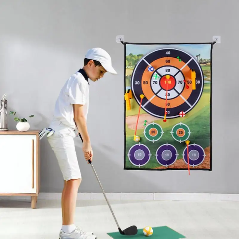 Chipping Golf Game Mat Double-Sided Large Practice Mat Golf Training Large Dart Board Mat Stick Chip Game Golf Training Mat Kit