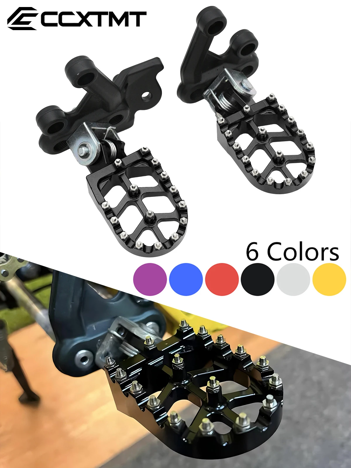 AliExpress NONE Motorcycle CNC Aluminum Footpegs Foot Pegs Rests Pedals Bracket For Sur-Ron Sur RON Light Bee X & Light Bee S Electric Bike