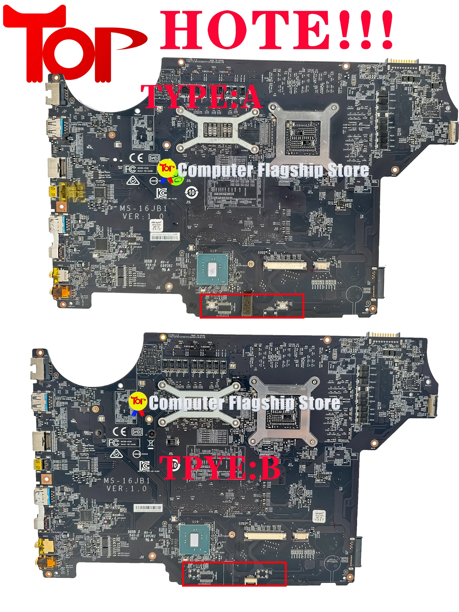 MS-16JB1 Laptop Motherboard For MS-16JB GL62MVR GE62 GV62VR GE72VR I5-7300H I7-7700H GTX1060 Mainboard 100% Testd Fast Shipping