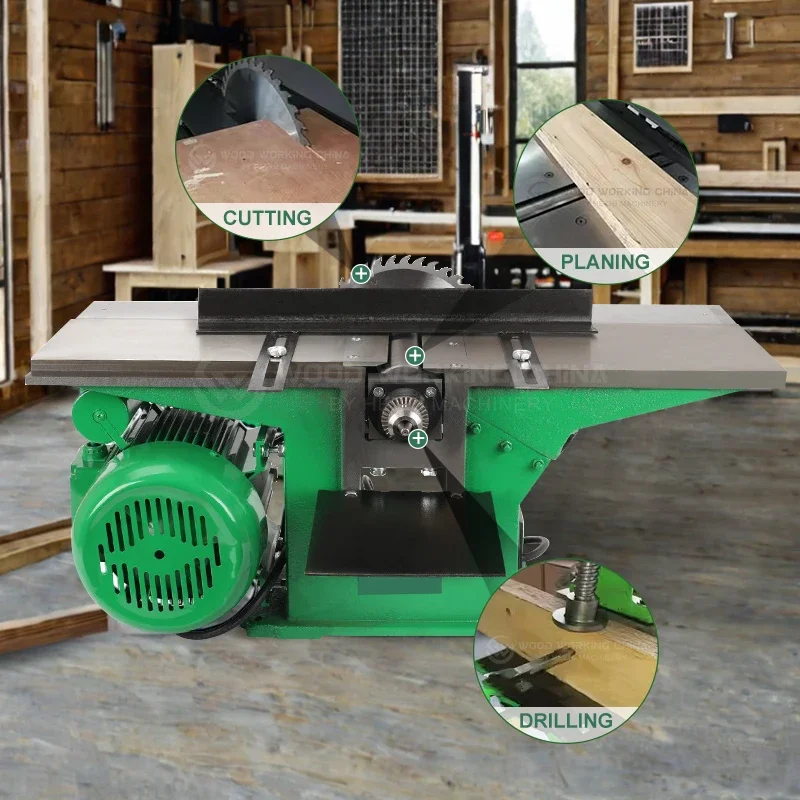 Hz509 Combined Multipurpose Multifunctional Mini Wood Jointer Planer Combination Function & Slotting Machines