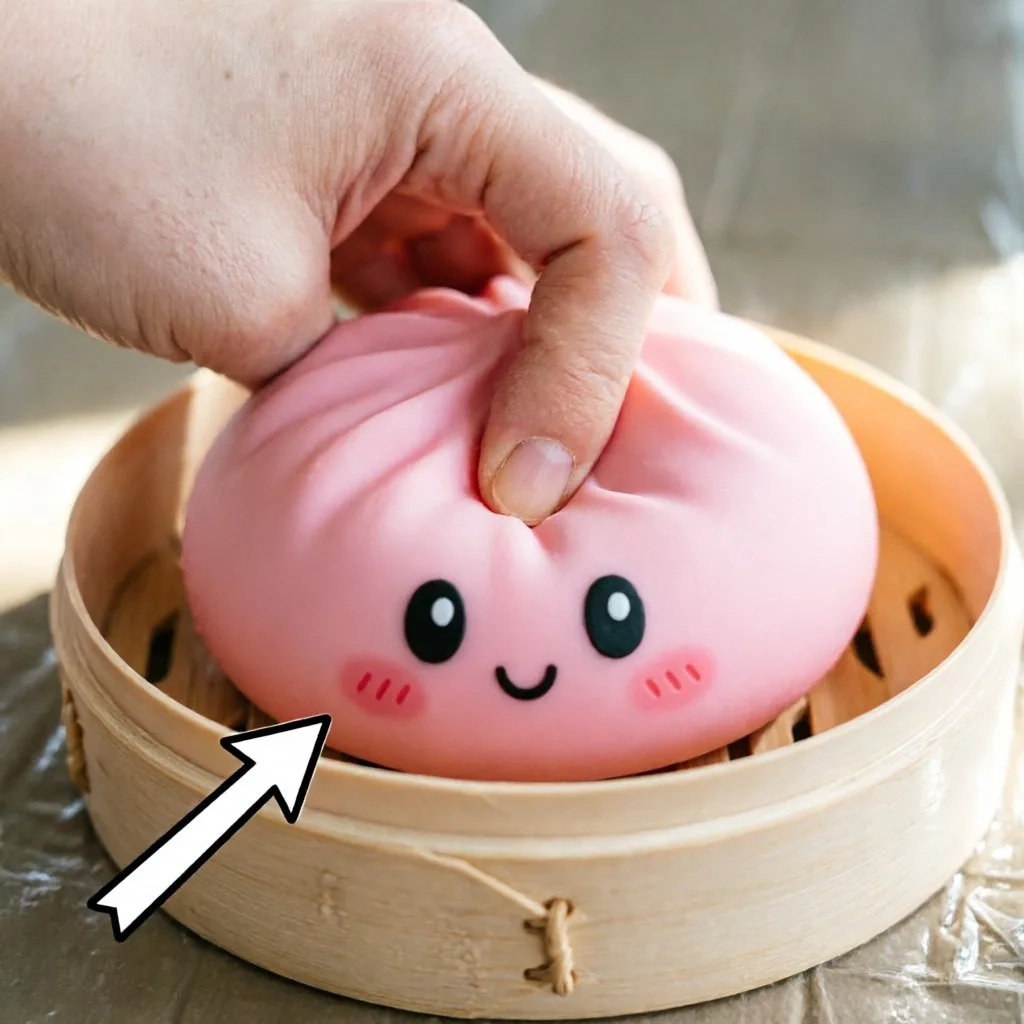 25cm Squishy Bun Toy, Steamer Basket , Squeeze Fidget Baozi Doll Cute, Cartoon Cushion Birthday Gift for, Kids