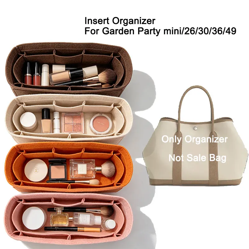Luxury Bag Accessories Inner Organizer For H Garden Party 23/26/30/36 Tote Purse Insert Portable Bag In Bag Storage Liner Pouch