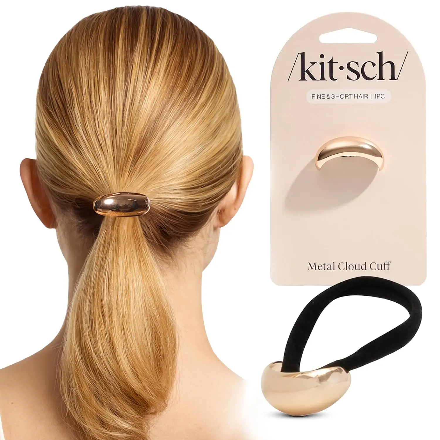 

Gold Hair Cuff - Metal Ponytail Cuff for Braids, Updos & Everyday Hairstyle | Durable & Elegant Hair