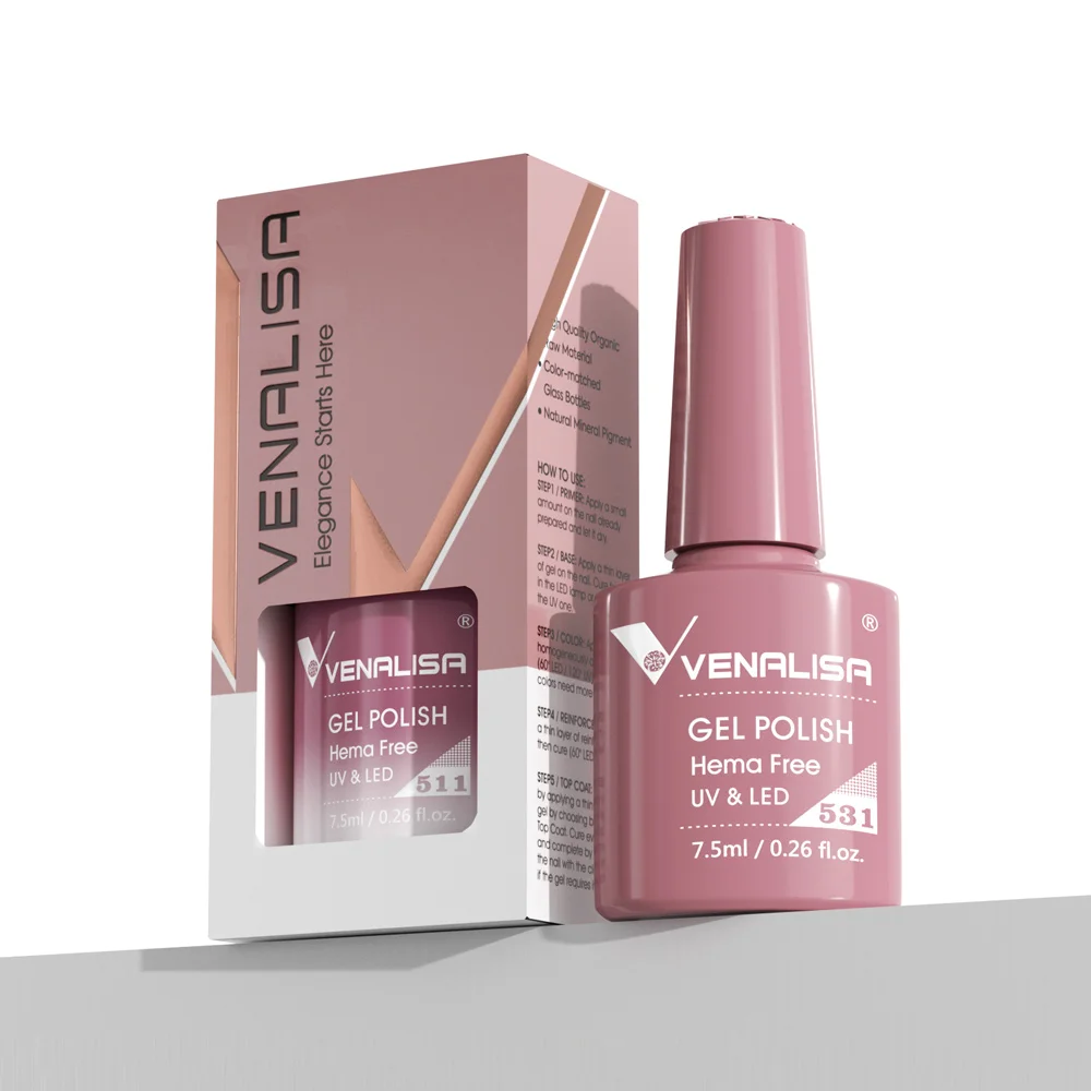 Venalisa HEMA TPO FREE 7,5 ml transparenter Gelee-Gel-Nagellack Nail Nude Pink Nagel-Gel-Nagellack Glitter Wunderschönes SoakOff UV-LED-Gel – Detail 11