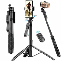 Trípode/palo Selfie para iPhone, soporte para cámara de teléfono, grabación de vídeo, trípode extensible para teléfono de viaje de 60 ""con control remoto inalámbrico