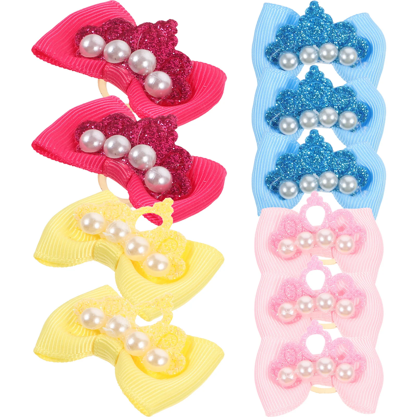 

10 Pcs Flower Head Pet Hair Accessories Puppy Grooming Clips Polyester Dog Bows