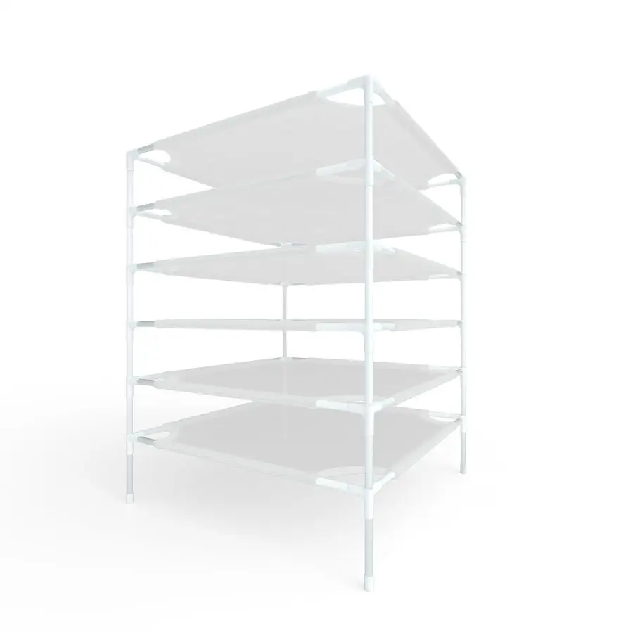 

Сушилка, 6-слойная плоская сушилка, штабелируемая, сушилка для одежды из сетчатой ткани Компактная сушилка для одежды, носки, игрушки, белые