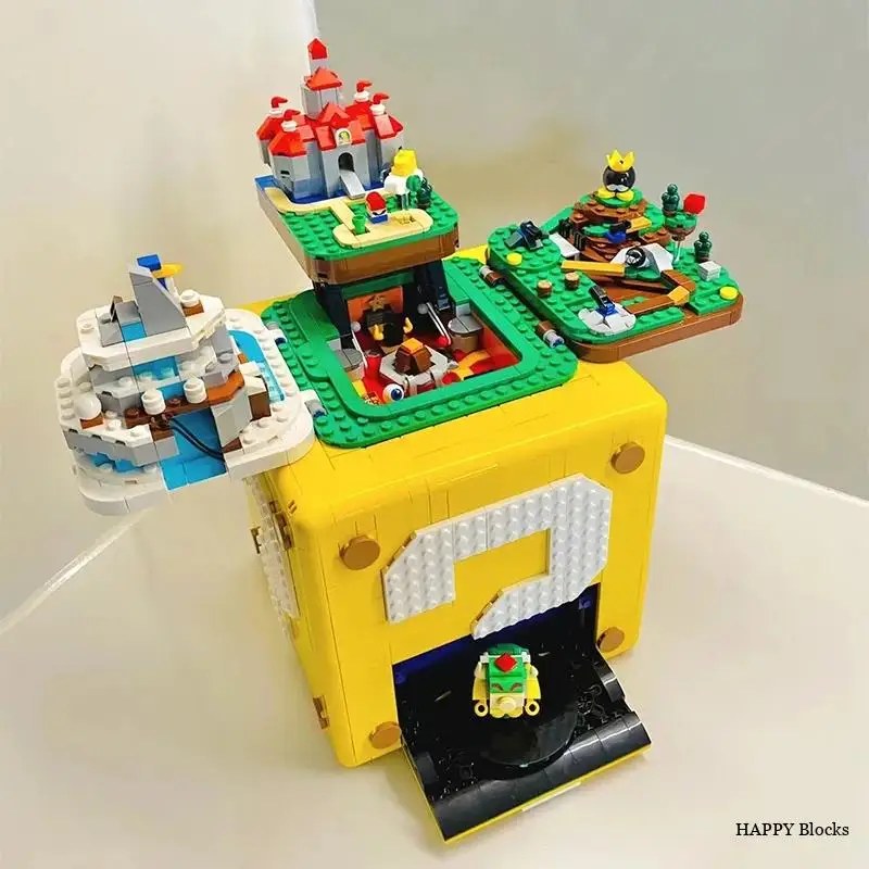 Bloques de construcción modulares para niños, juguete de ladrillos para armar caja de Super Mario, ideal para regalo, código piezas, Compatible con 2064, Compatible con 71395