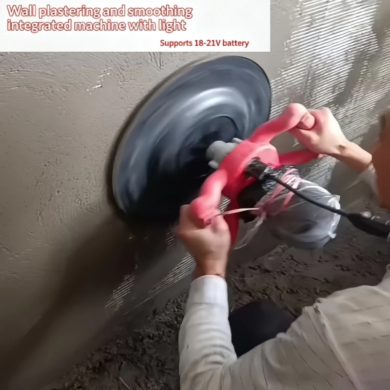 Concrete Wall Plastering Machine With Led Lighting Brushless Electric, 9-Speed Adjustment Cement Mortar Wall Finishing Machine