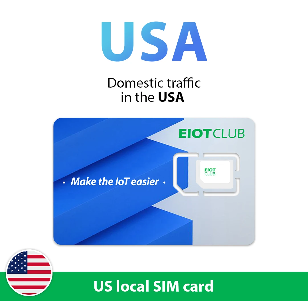 Tarjeta SIM prepaga EIOTCLUB USA - 1GB 30DAY, compatible con redes AT&T y T-Mobile, cobertura LTE 5G/4G de alta velocidad, SIM solo datos