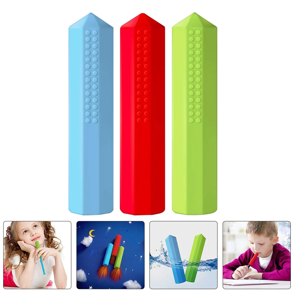 Pencil Cap Chewable Topper Erasers Caps for Pencils Sensory Teaching Aid Special Children Silicone Decorations