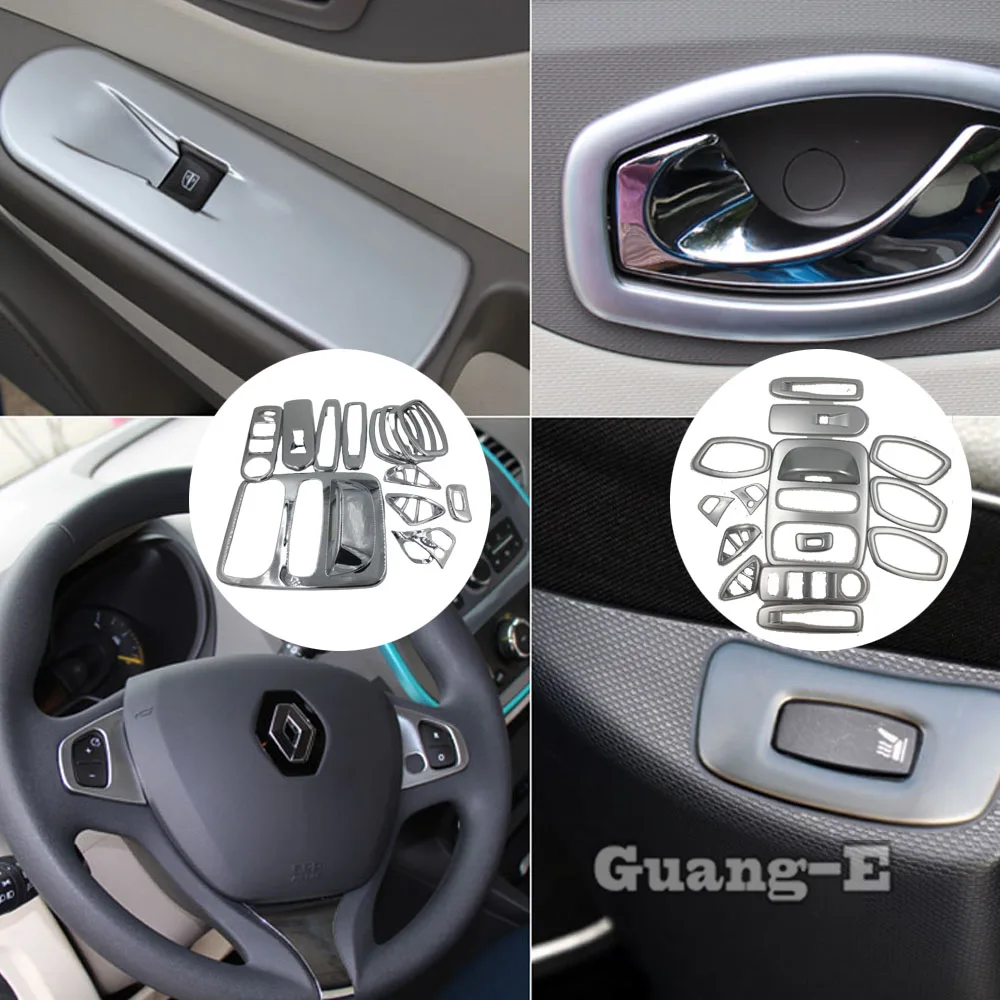 

Switch Handle Bowl Vent Outlet Armrest Air Condition Panel Control Read Trim Frame 14pcs For Renault Captur 2015 2016 2017 2018