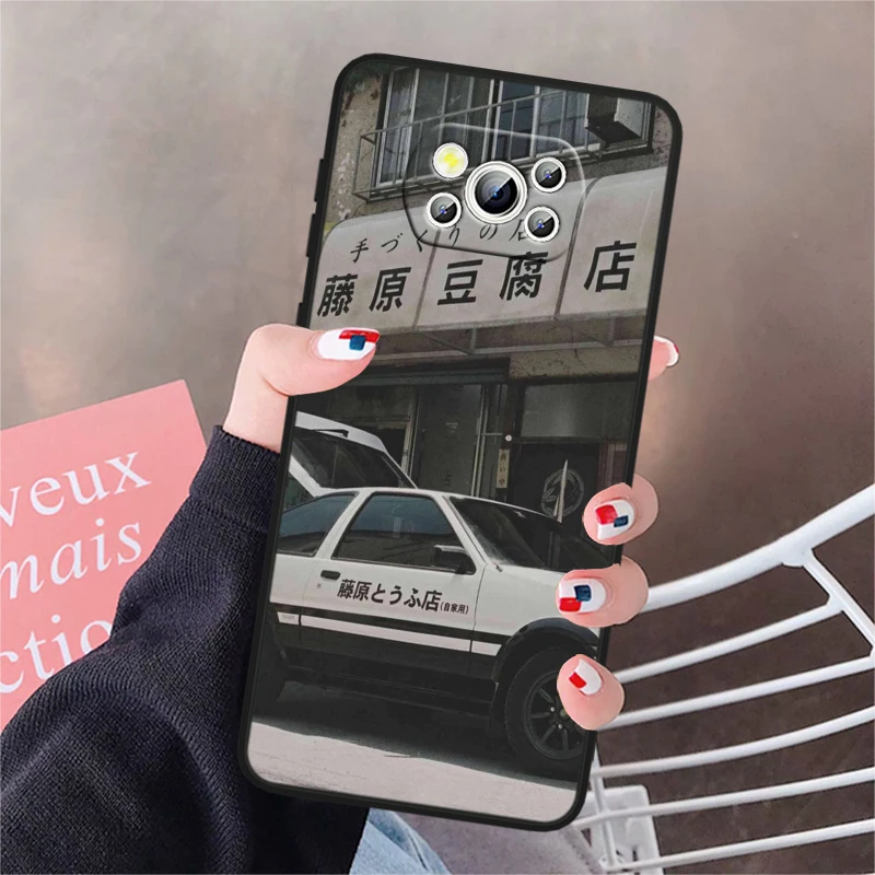 Initial-D F-ujiwara Tofu Shop For POCO X6 M6 C55 C50 C40 C3 F5 F4 F3 M6 M5 M4 4G 5G GT Pro Silicone Black Phone Case