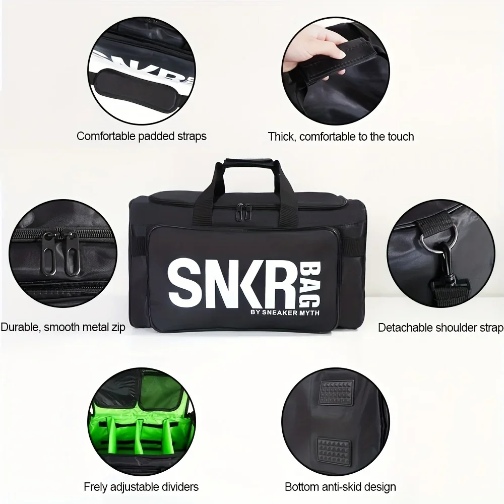 Weekender Travel Duffel Bags com compartimento de sapato, grande capacidade, Sports Gym Bag, Multi-Function Sneaker Storage Bags