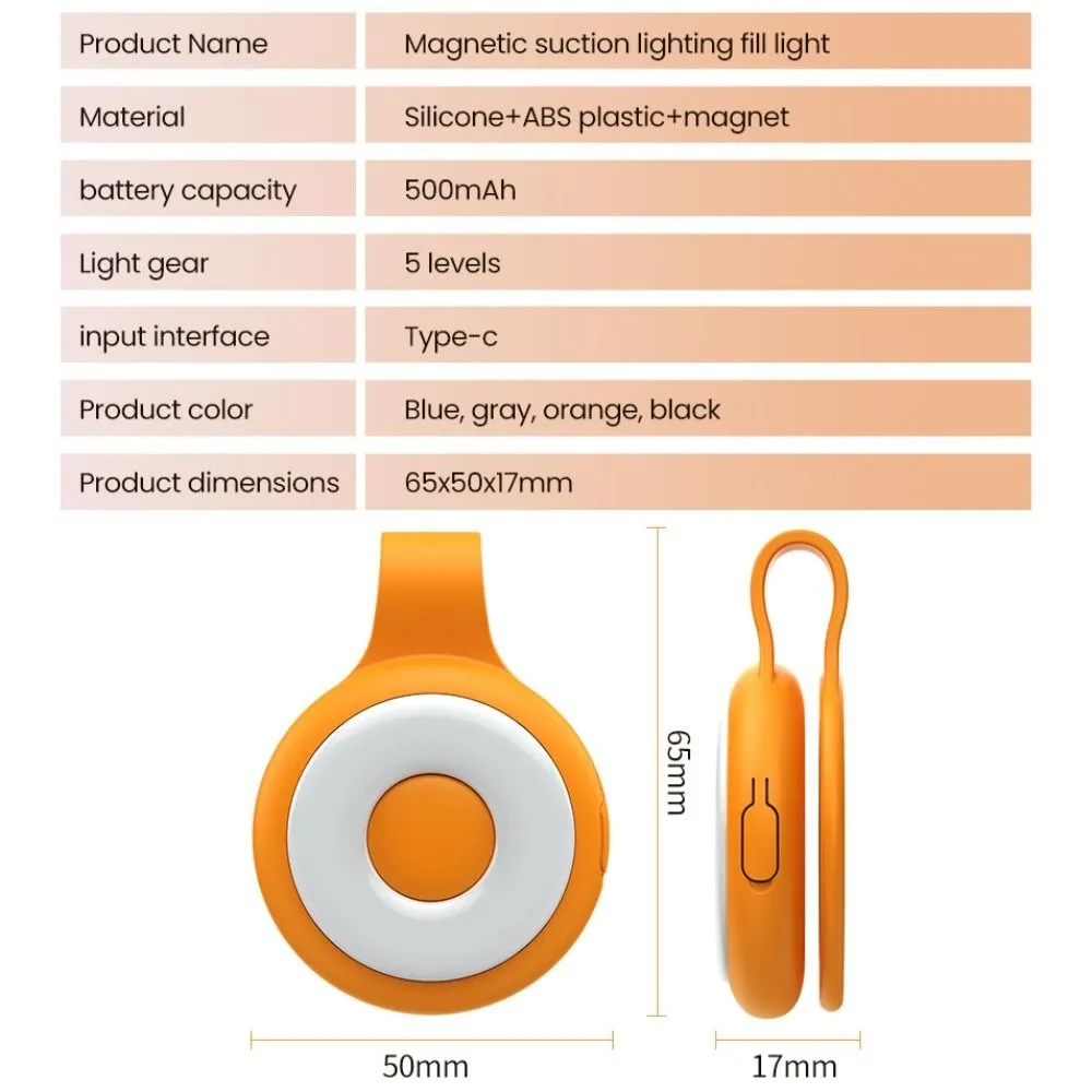 الهاتف المغناطيسي المحمول ملء الضوء 5-Level القابلة لإعادة الشحن جيب LED ضوء إضاءة الطوارئ في الهواء الطلق الصغيرة