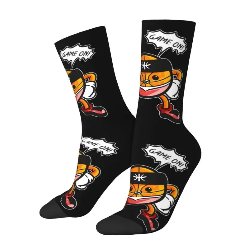 Comic Basketball Player Men's Crew Socks Unisex Novelty 3D Printing Cartoon Pattern Dress Socks